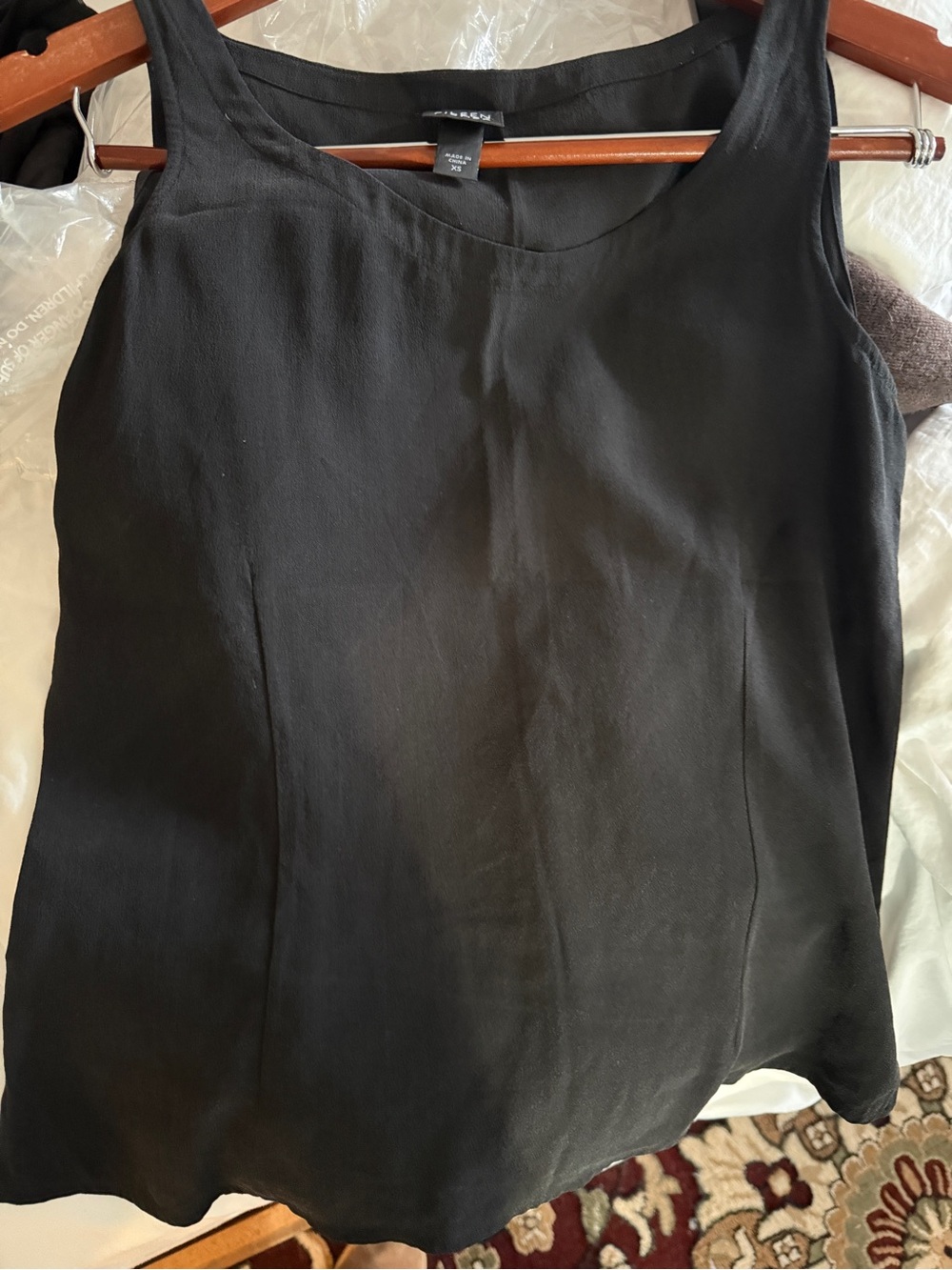 Eileen Fisher Black Scoop Neck Sleeveless Top